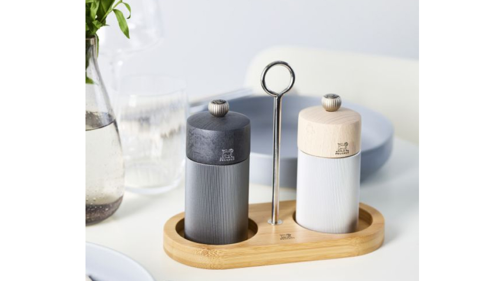 Khay đựng cối xay tiêu muối có tay cầm Peugeot Linéa Bamboo