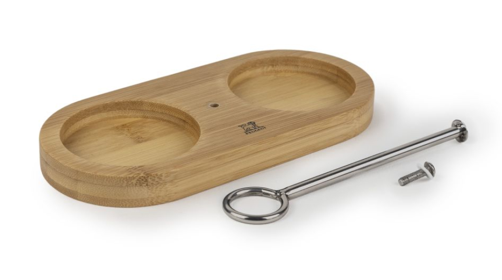 Khay đựng cối xay tiêu muối có tay cầm Peugeot Linéa Bamboo