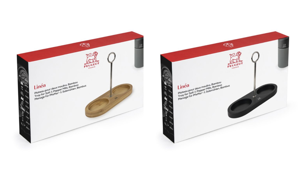 Khay đựng cối xay tiêu muối có tay cầm Peugeot Linéa Bamboo